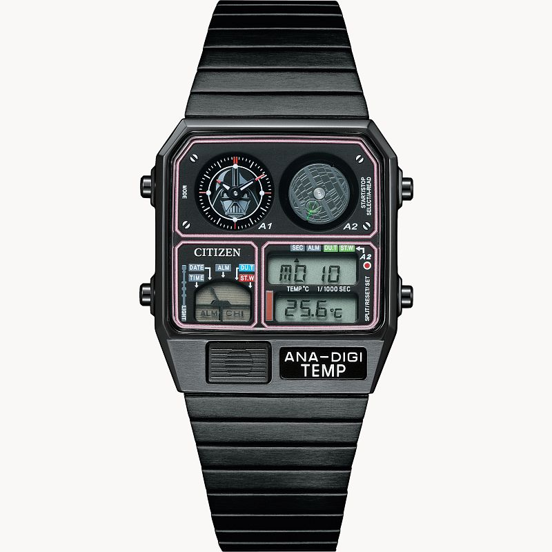 Darth Vader Black Dial Stainless Steel Bracelet JG2115 57E CITIZEN